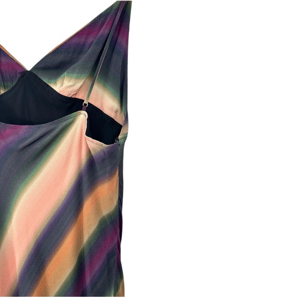 NWT DISSH Lulu Ombre Purple Green Orange Spaghetti Strap Slip On Maxi Dress - Picture 11 of 13